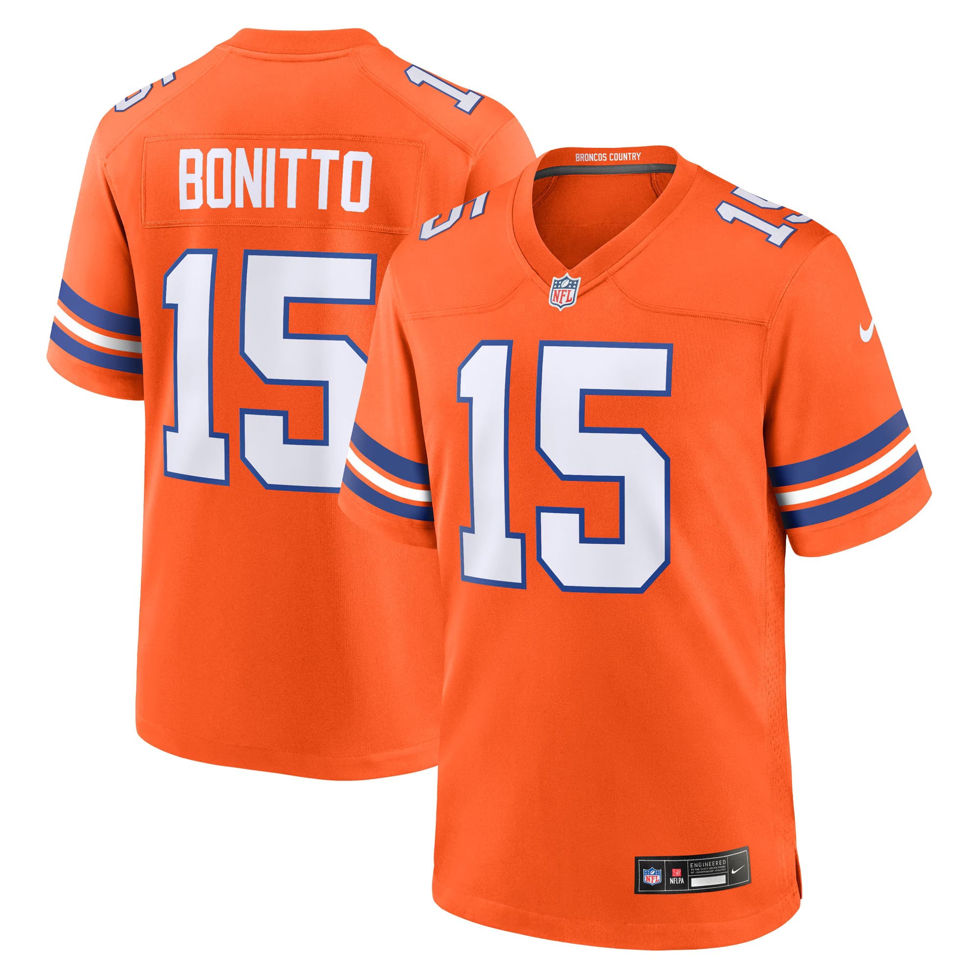 Denver Broncos Nik Bonitto Orange Alternate 2 Mile High Collection 1977 Throwback Game Jersey