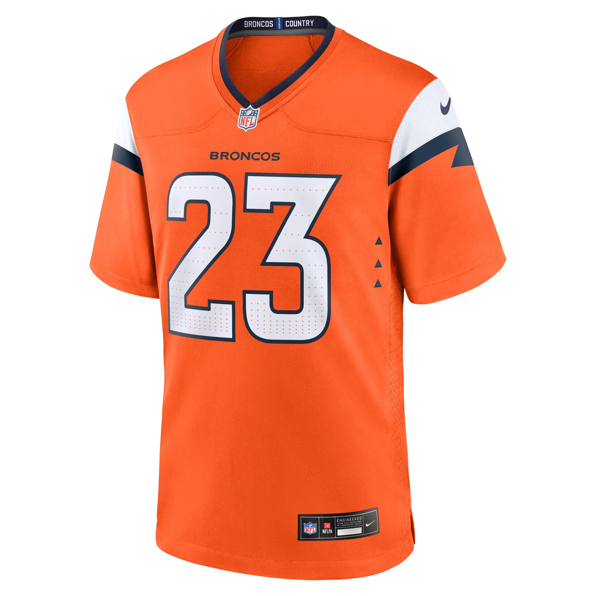 Denver Broncos Jahdae Barron Orange 2025 NFL Draft First Round Pick Game Jersey