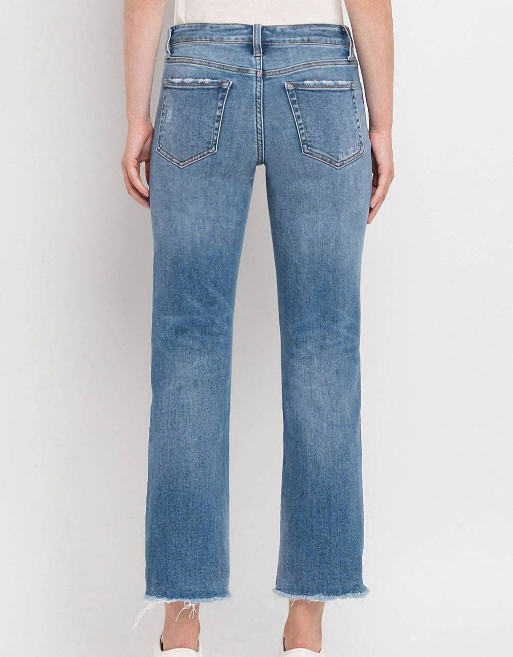 Mid Rise Crop Straight Jean In Stately