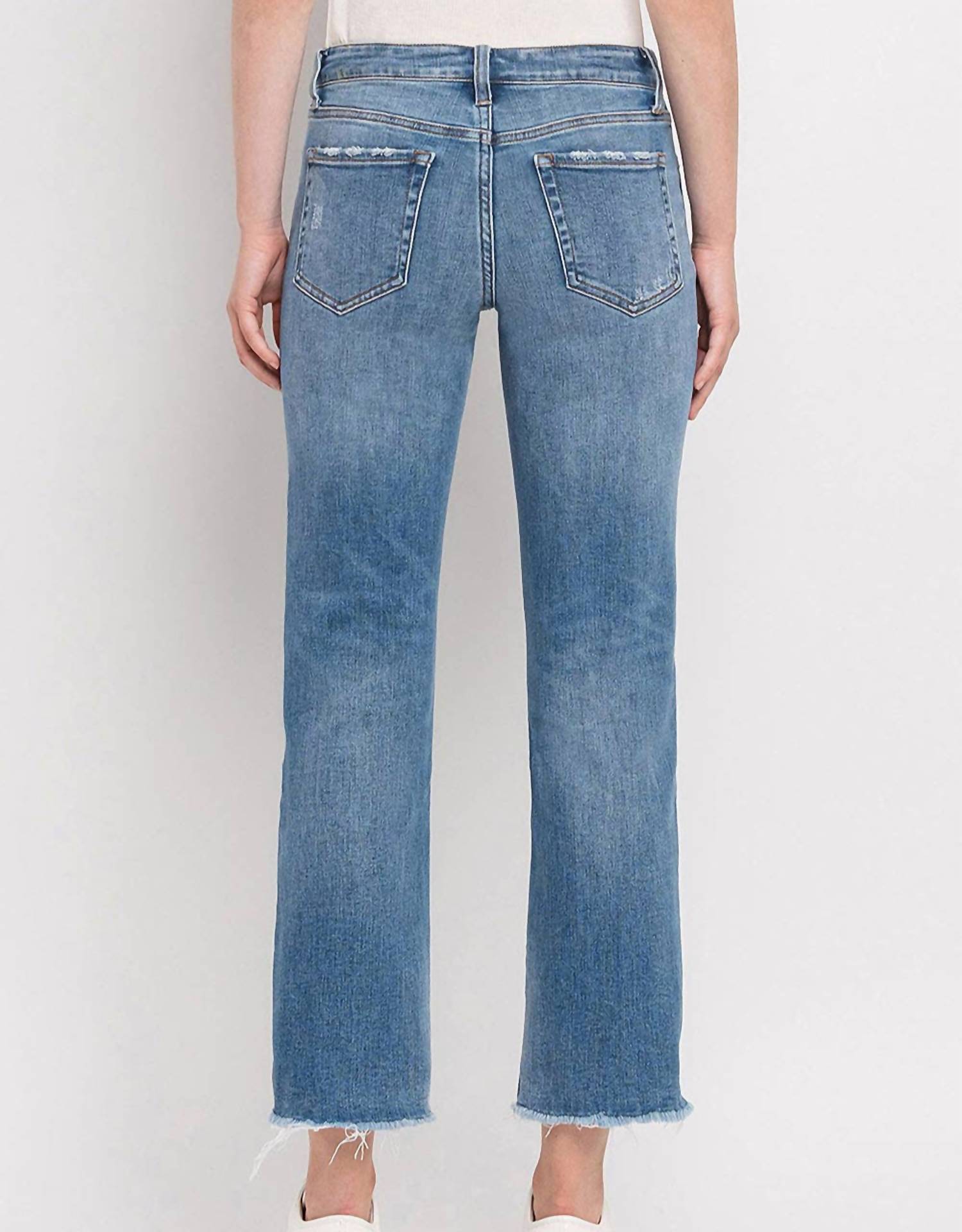 Mid Rise Crop Straight Jean In Stately