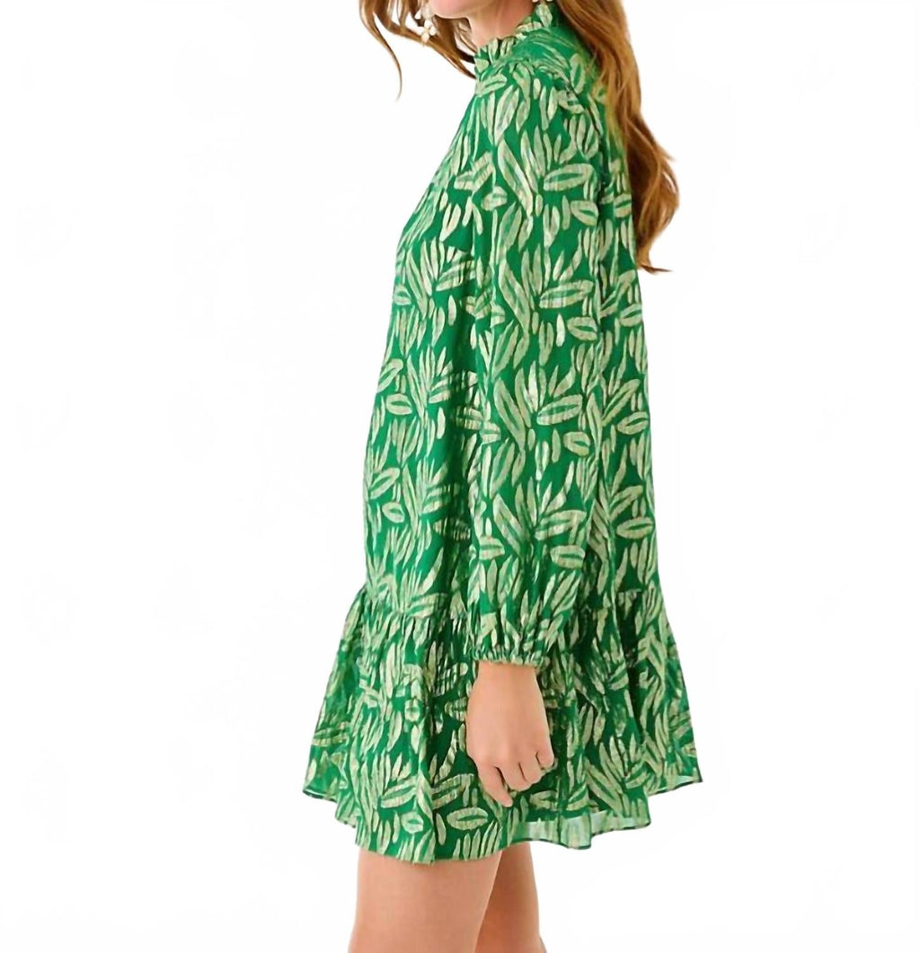 Evaline Silk Dress In Bamboo Green