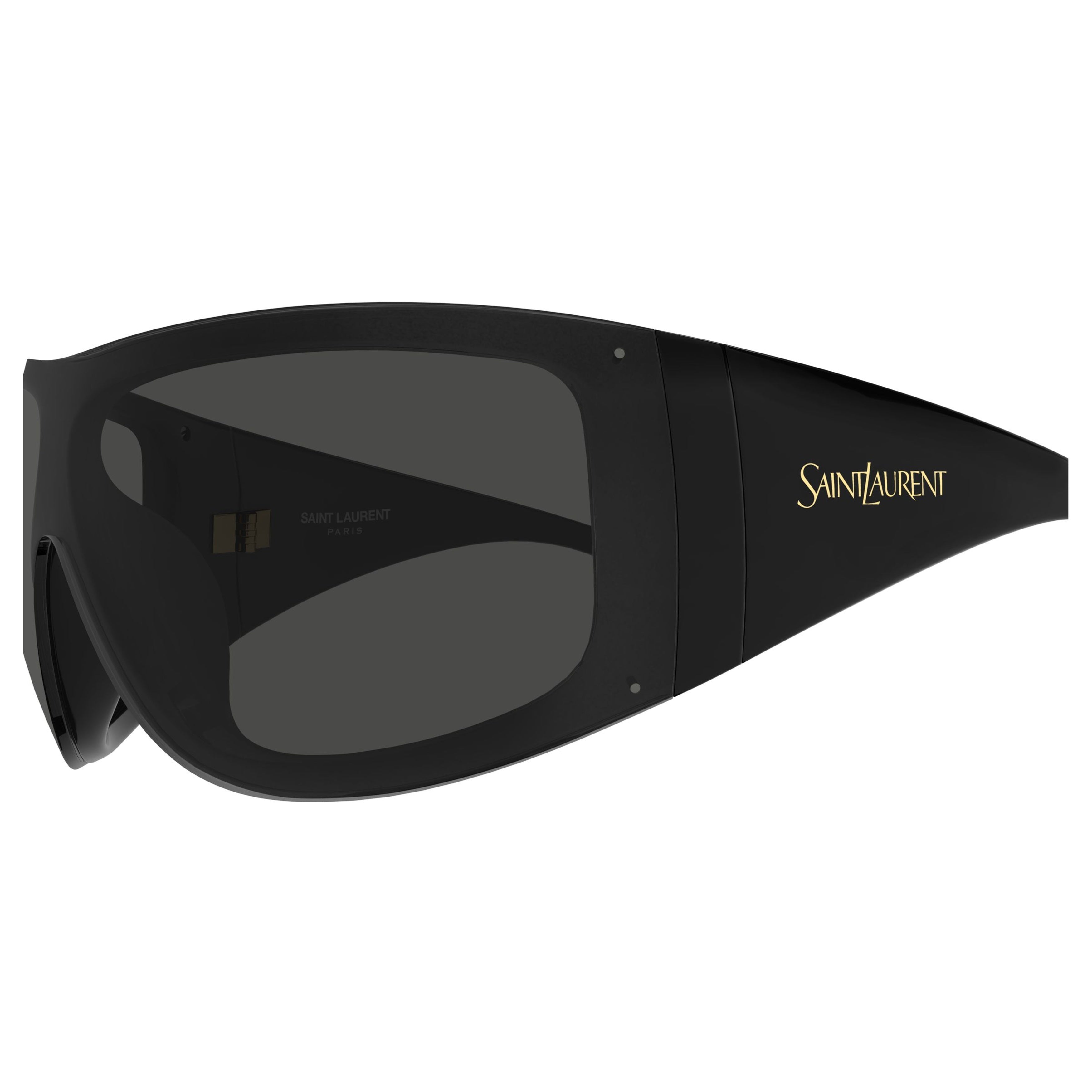 Oversized Shield Sunglasses With Gold Logo Accents