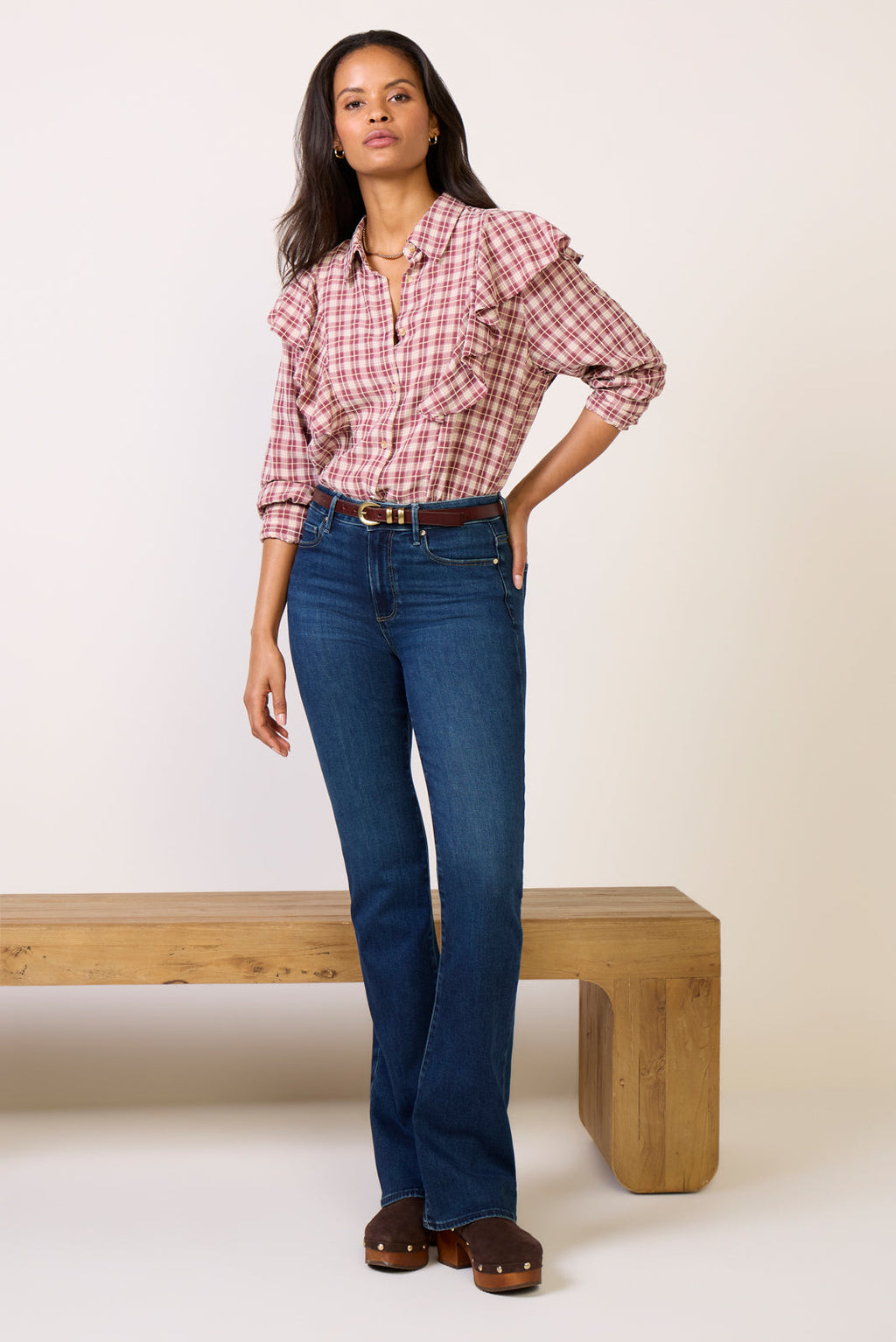 Women's Dru Ruffle Front Shirt