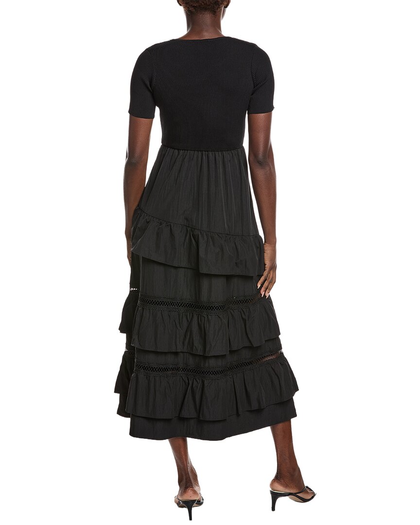 Gracia Half Knit Tiered Midi Dress