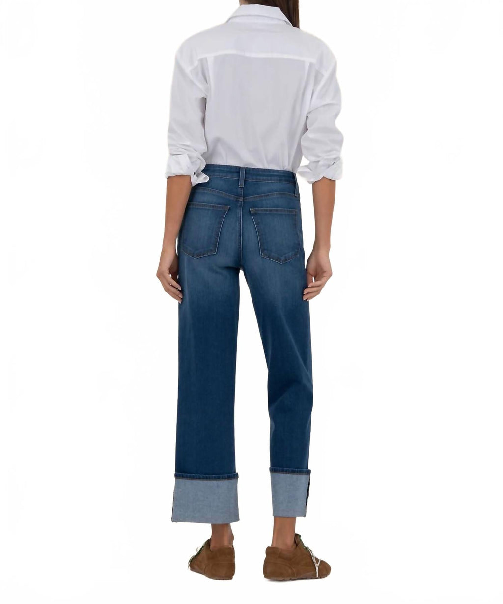Sienna High Rise Straight Leg Jeans In Dark Wash