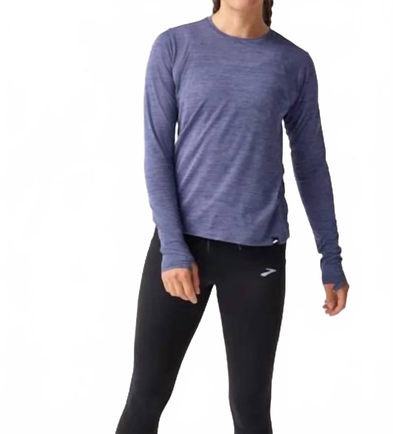 Luxe Long Sleeve Top In Heather Nightshadow