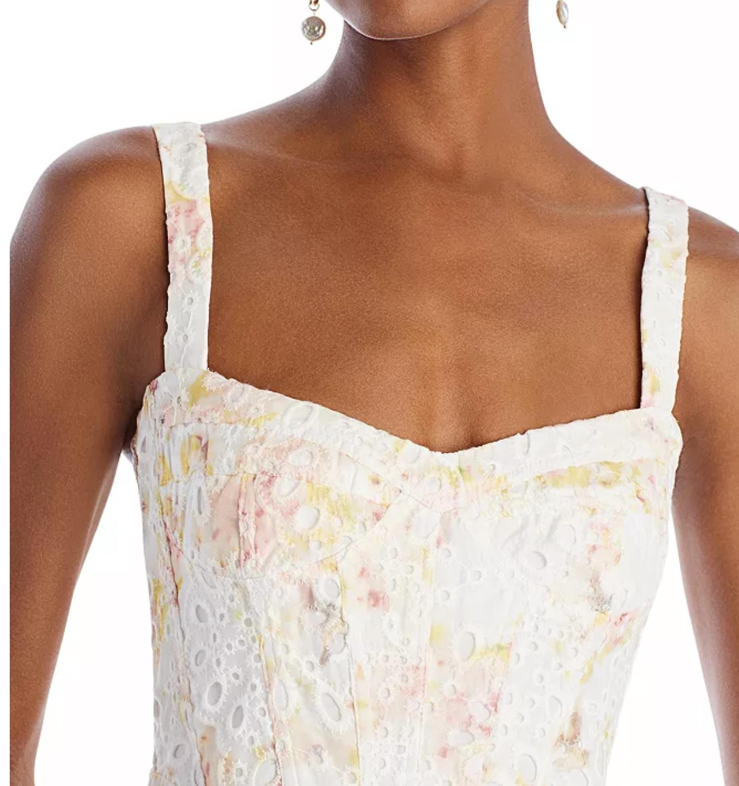 Lilah Corset Midi Dress In Sunny Floral