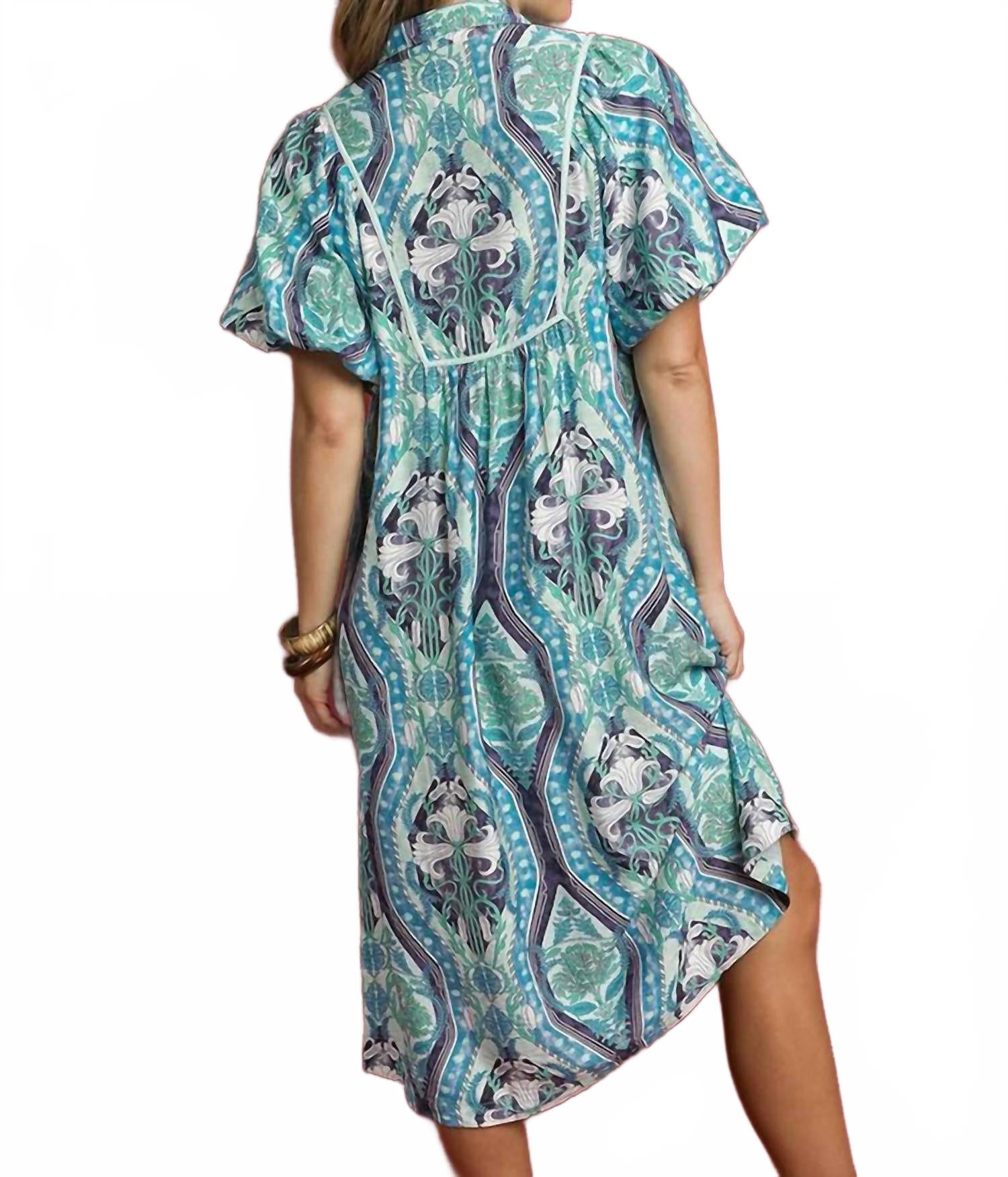 Cleo Midi Dress In Blue