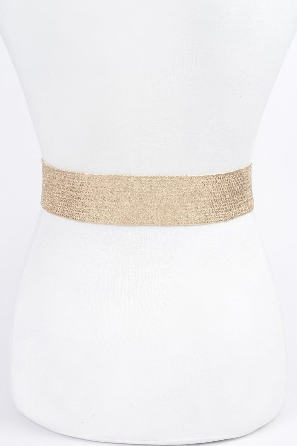 Metallic Stretch Plus Size Belt Pearl Metal Bucklt