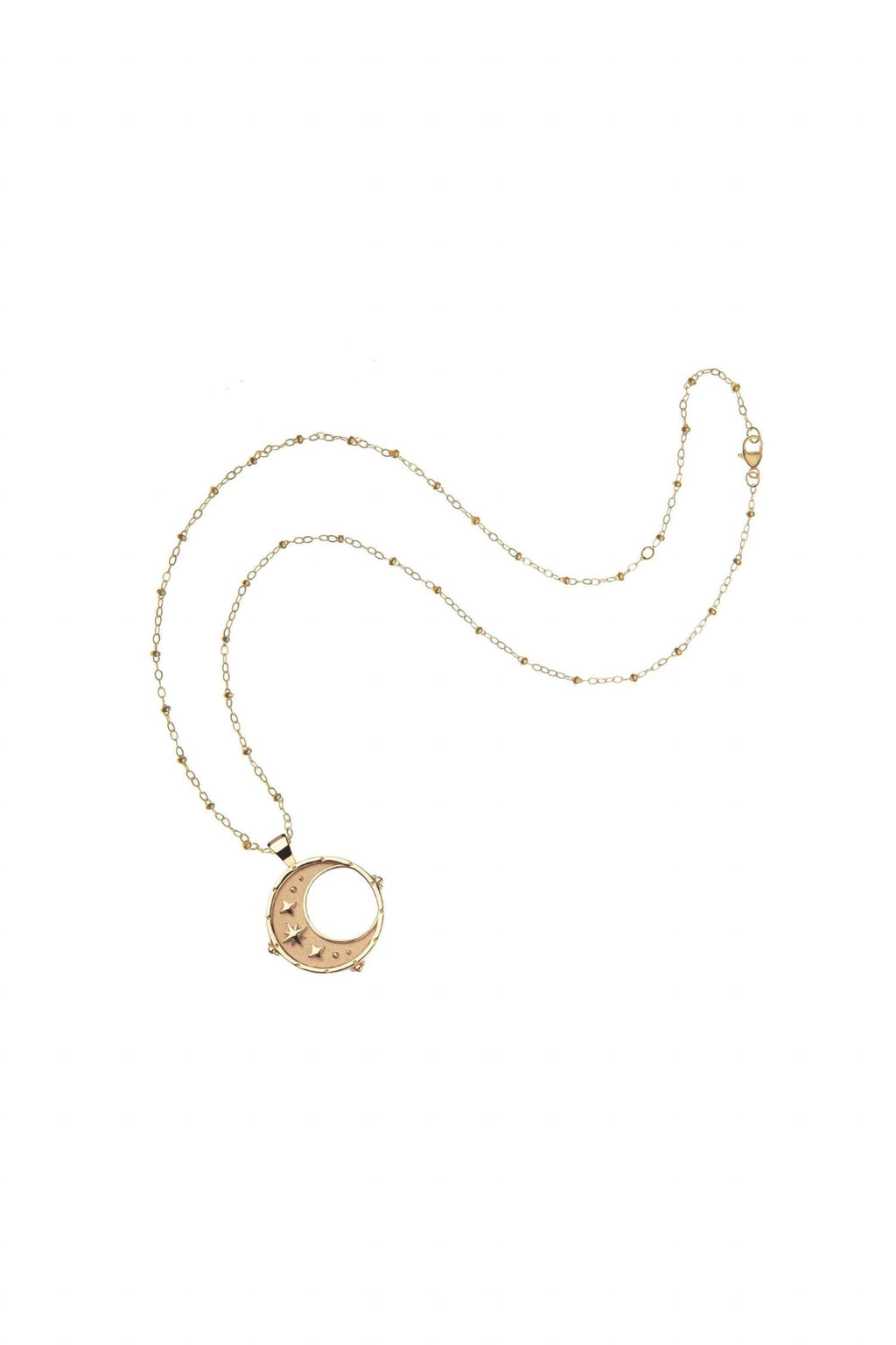Women's Forever Moon And Back Pendant Necklace In Gold