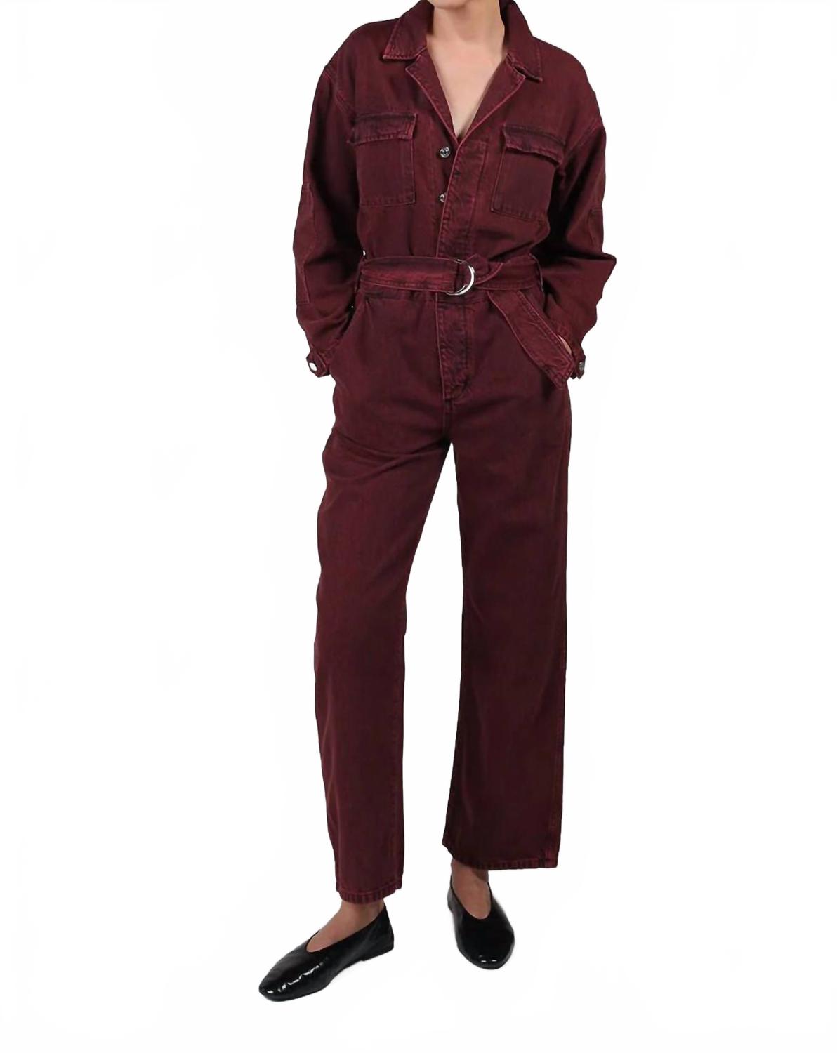 Larsen Utility Jumpsuit In Red