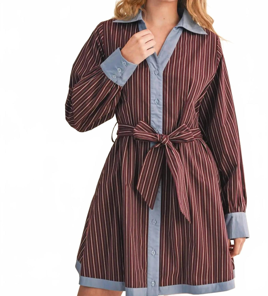 Marlboro Mini Dress In Burgundy