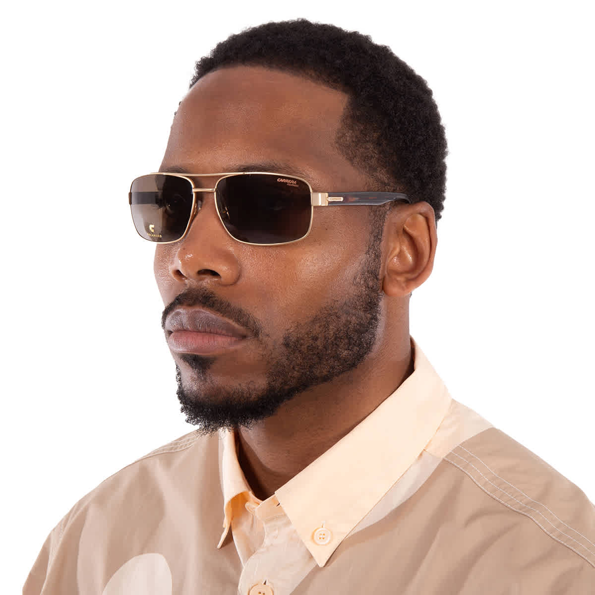 Carrera Polarized Bronze Rectangular Men's Sunglasses CARRERA 8063/S 0AOZ/SP 60