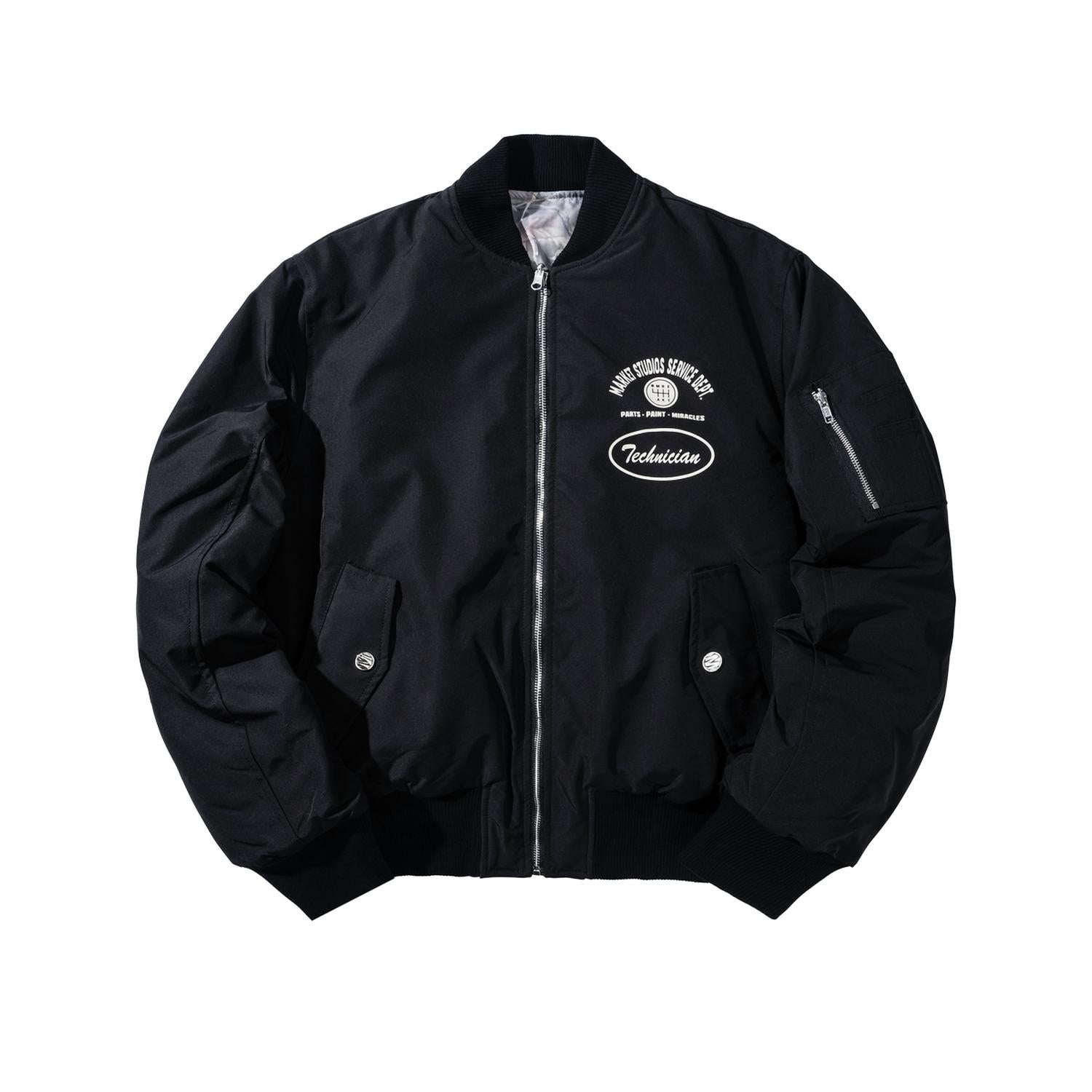 Men's Handyman Reversible Bomber Jacket In Pirate Black / Wood Camo