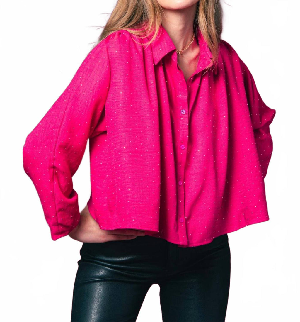Long Sleeve Hayden Shirt In Hot Pink
