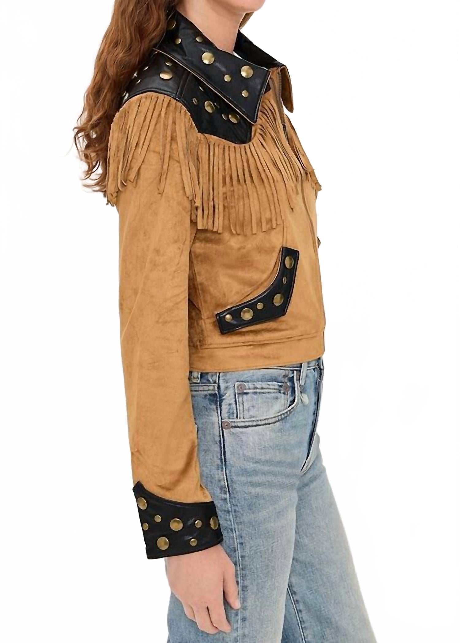 Wilson Faux Suede Jacket In Sepia