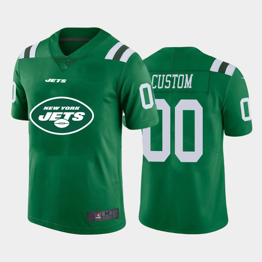 custom New York Jets Green Team Big Logo Vapor Untouchable Limited jersey American Stitched jersey Football Jerseys