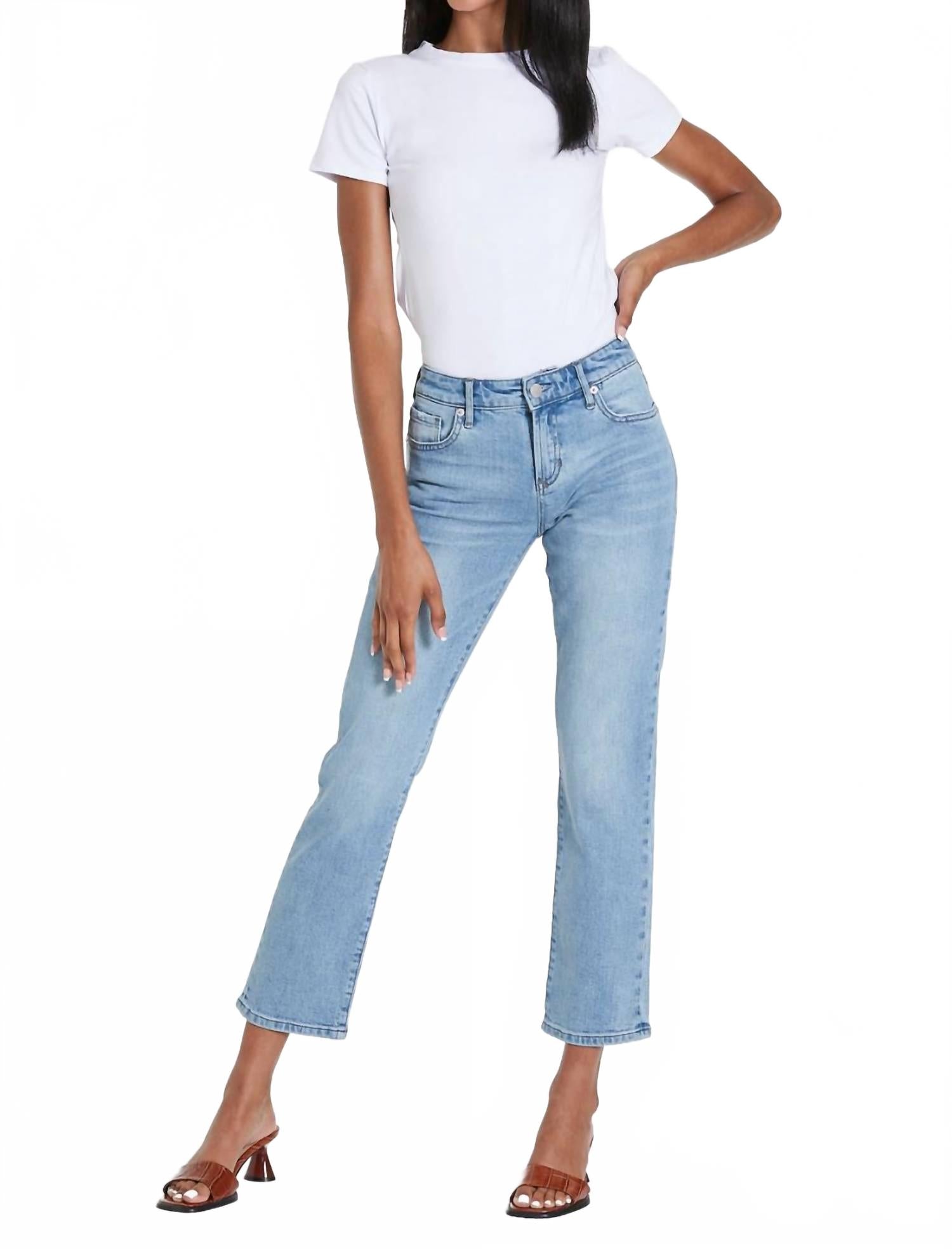 Blaire High Rise Ankle Slim Straight Jean In Urban Bay