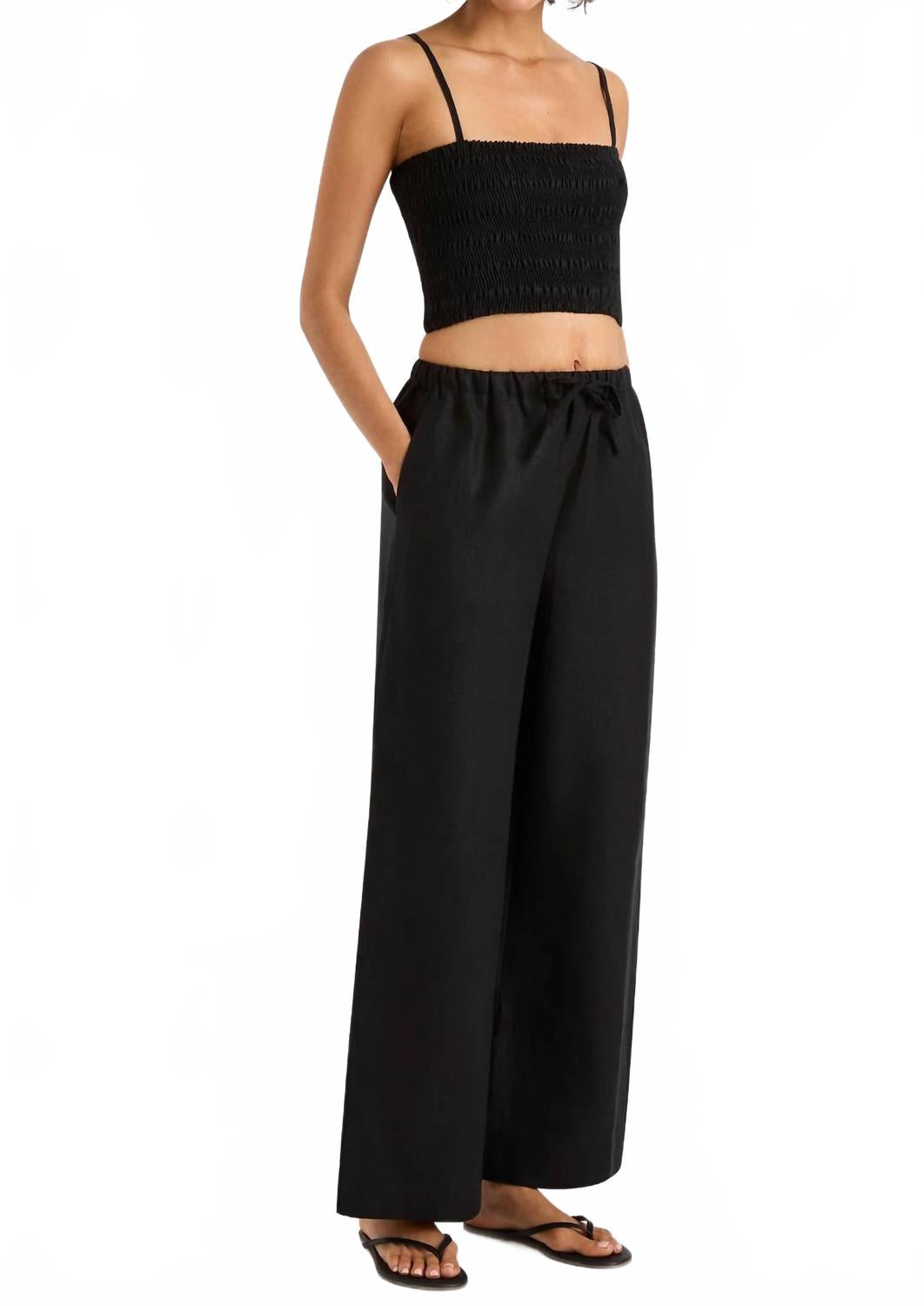 Jones Linen Pant In Black