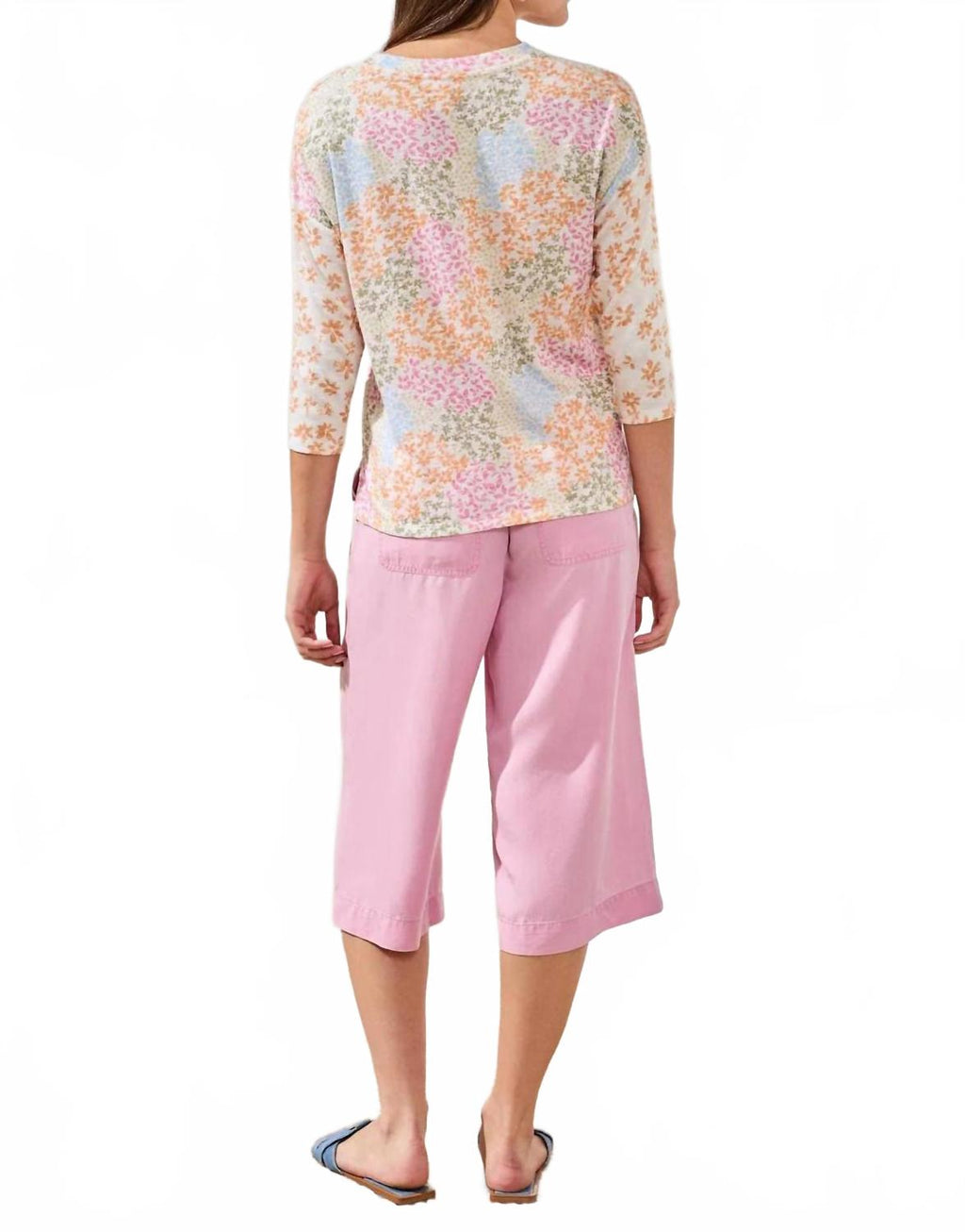 Quarter Sleeve Crew Neck Top In Daffodil