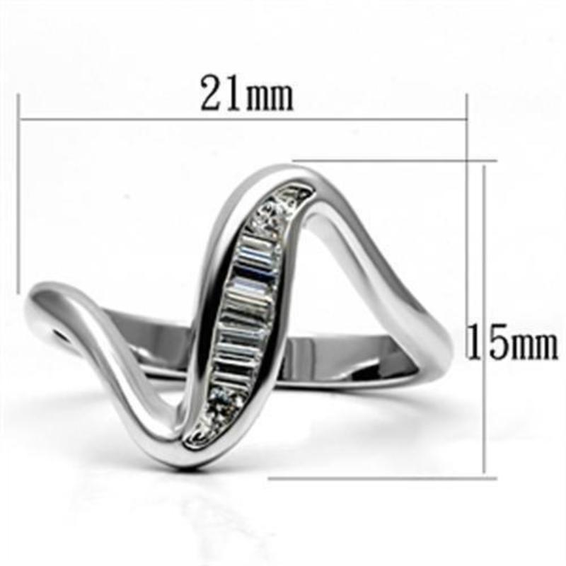 Rhodium Brass Ring with AAA Grade CZ in Clear