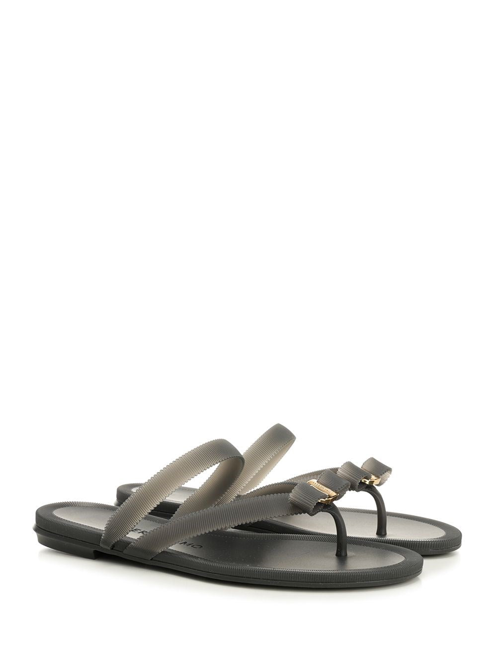 Ferragamo Women Vara Flip-Flops With Jelly Bow