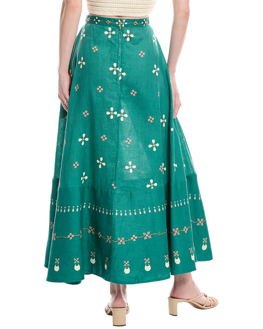 Agua by Agua Bendita Esmeralda Linen Maxi Skirt