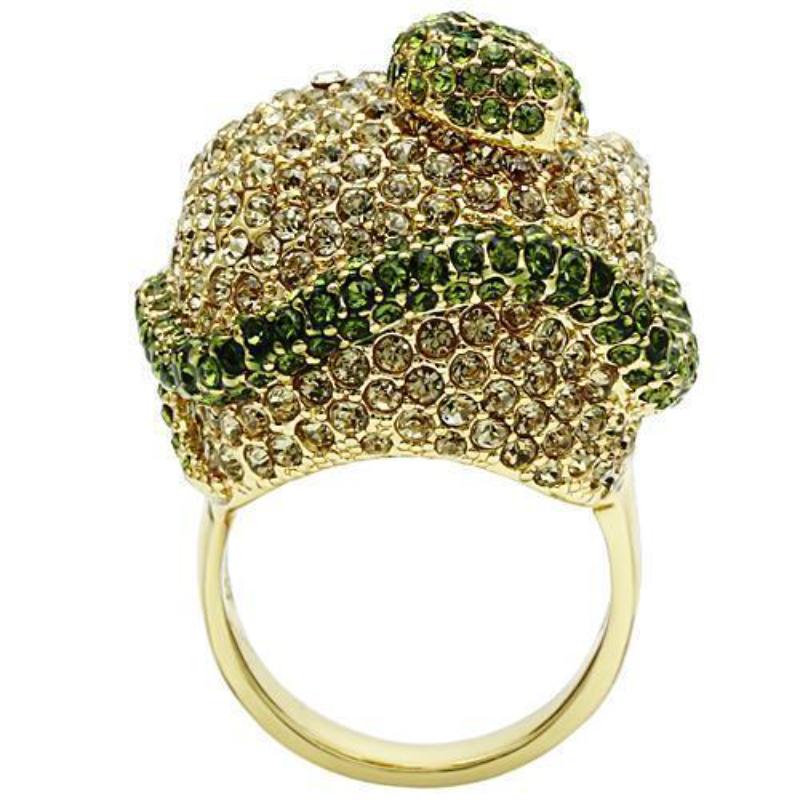 Gold White Metal Ring with Top Grade Crystal in Multi Color