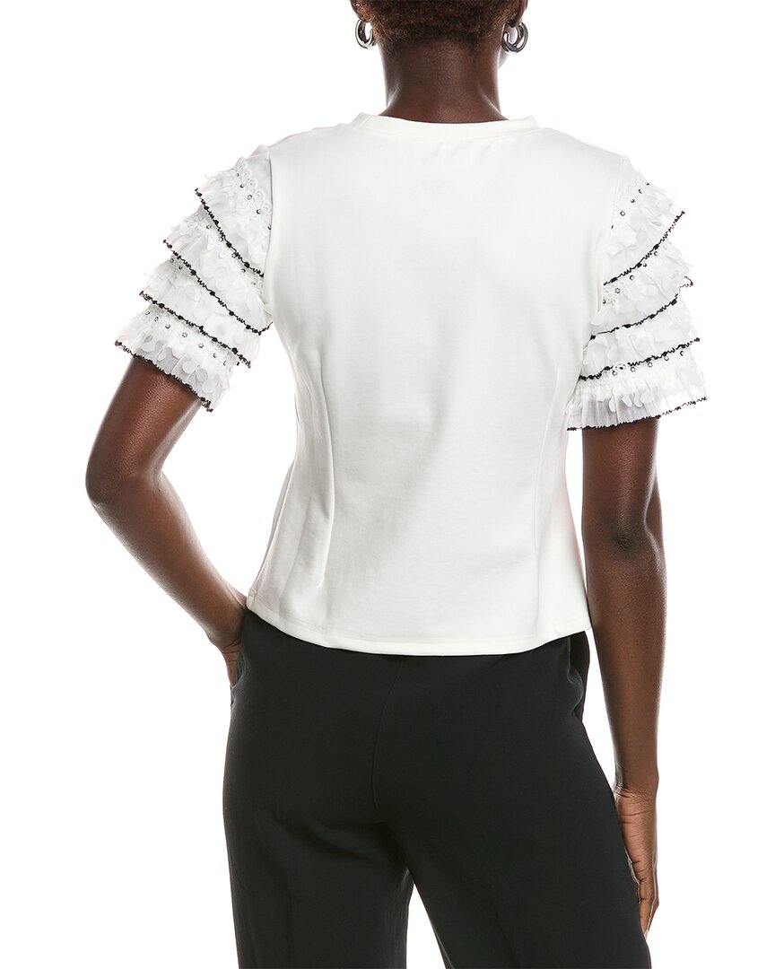 Gracia Round Neckline Tiered Short Sleeve Top