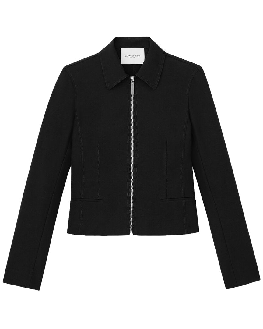 Lafayette 148 New York Plus W Zip Front Tailored Jacket