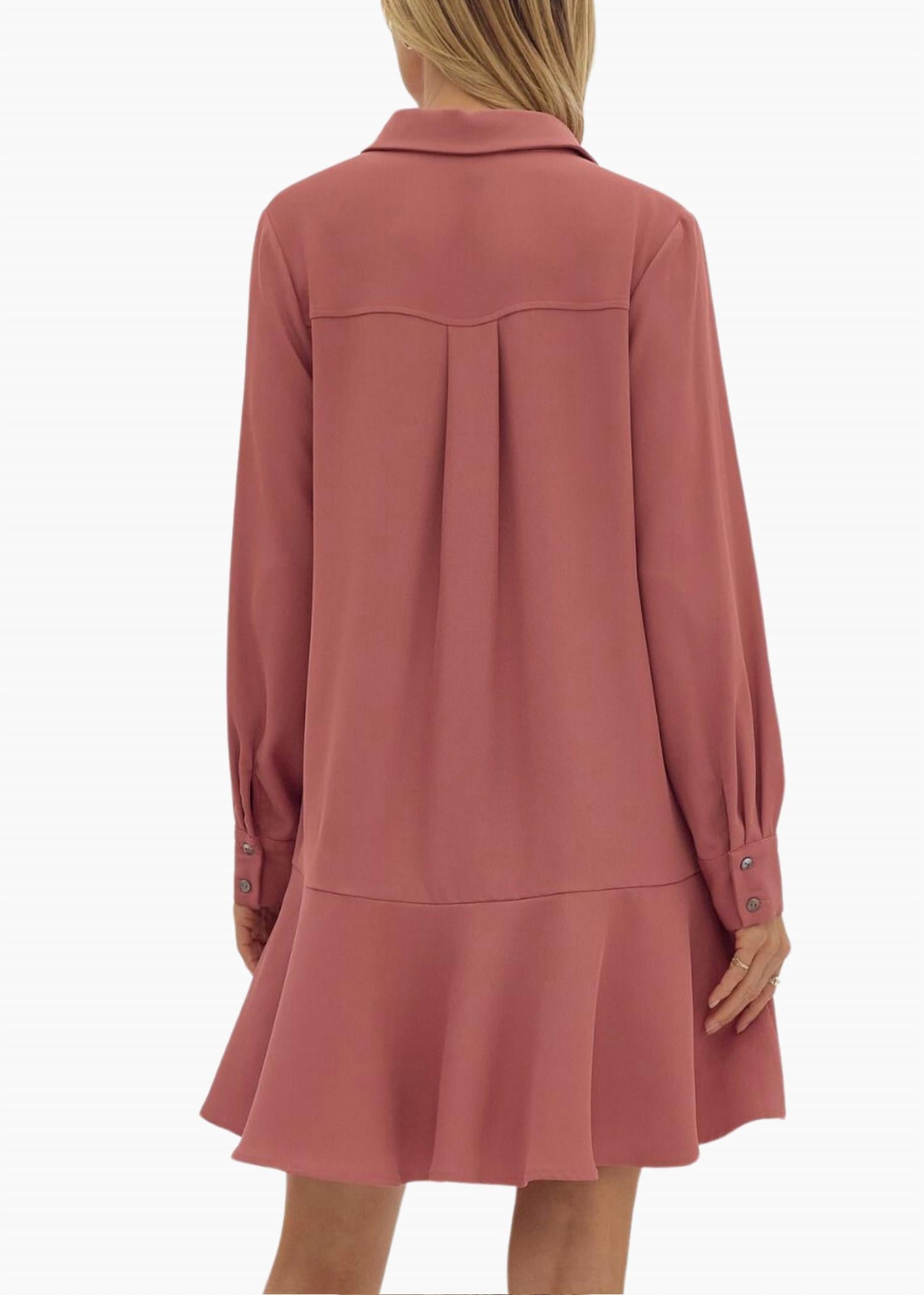 Darcy Flutter Mini Dress In Mauve