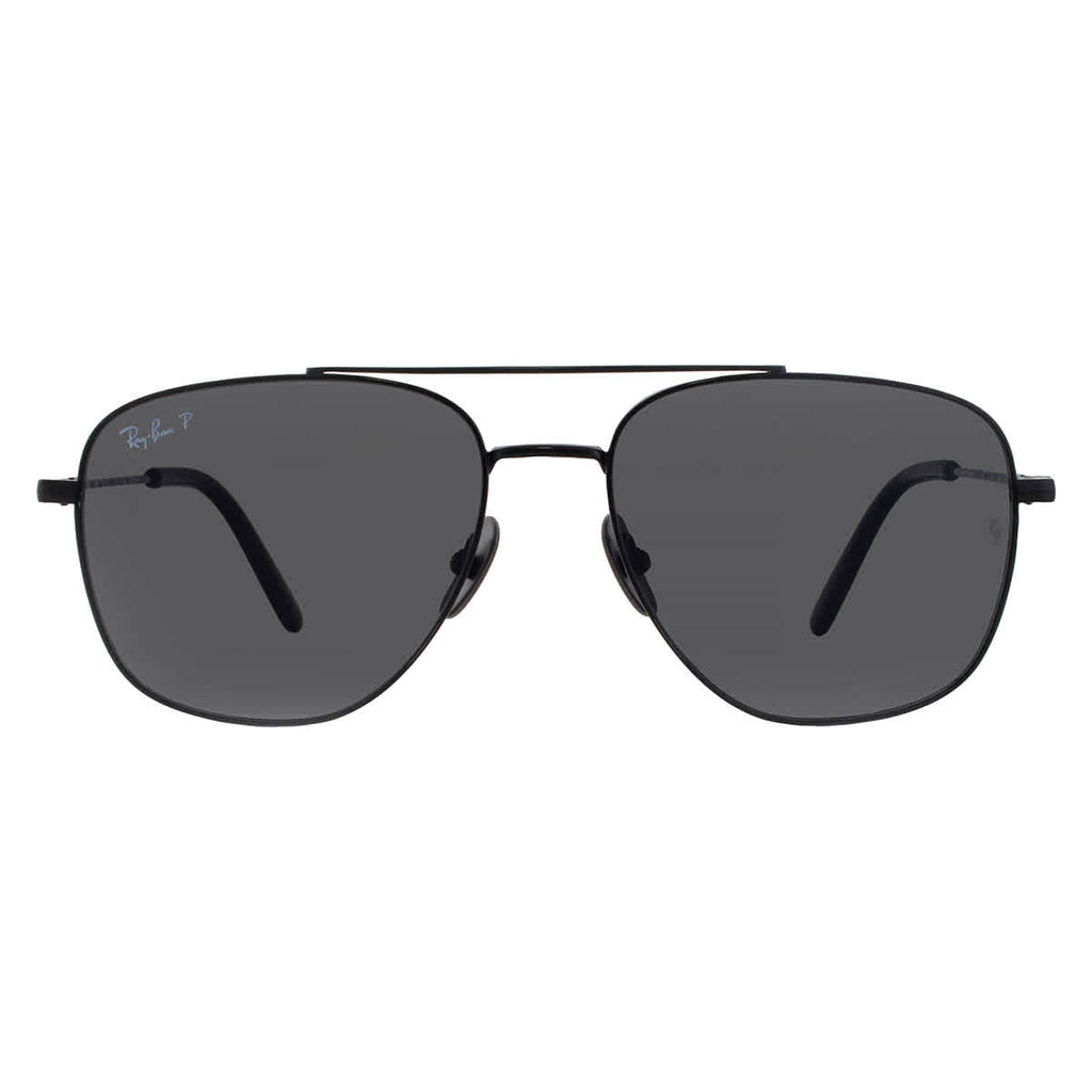 Ray Ban WILLIAM TITANIUM Polarized Black Navigator Unisex Sunglasses RB8097 926748 59