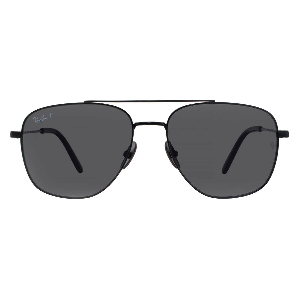Ray Ban WILLIAM TITANIUM Polarized Black Navigator Unisex Sunglasses RB8097 926748 59