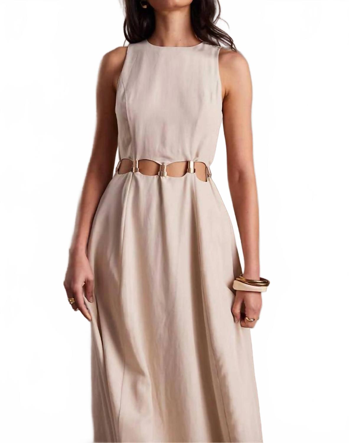 Adornement Midi Dress In Parchment