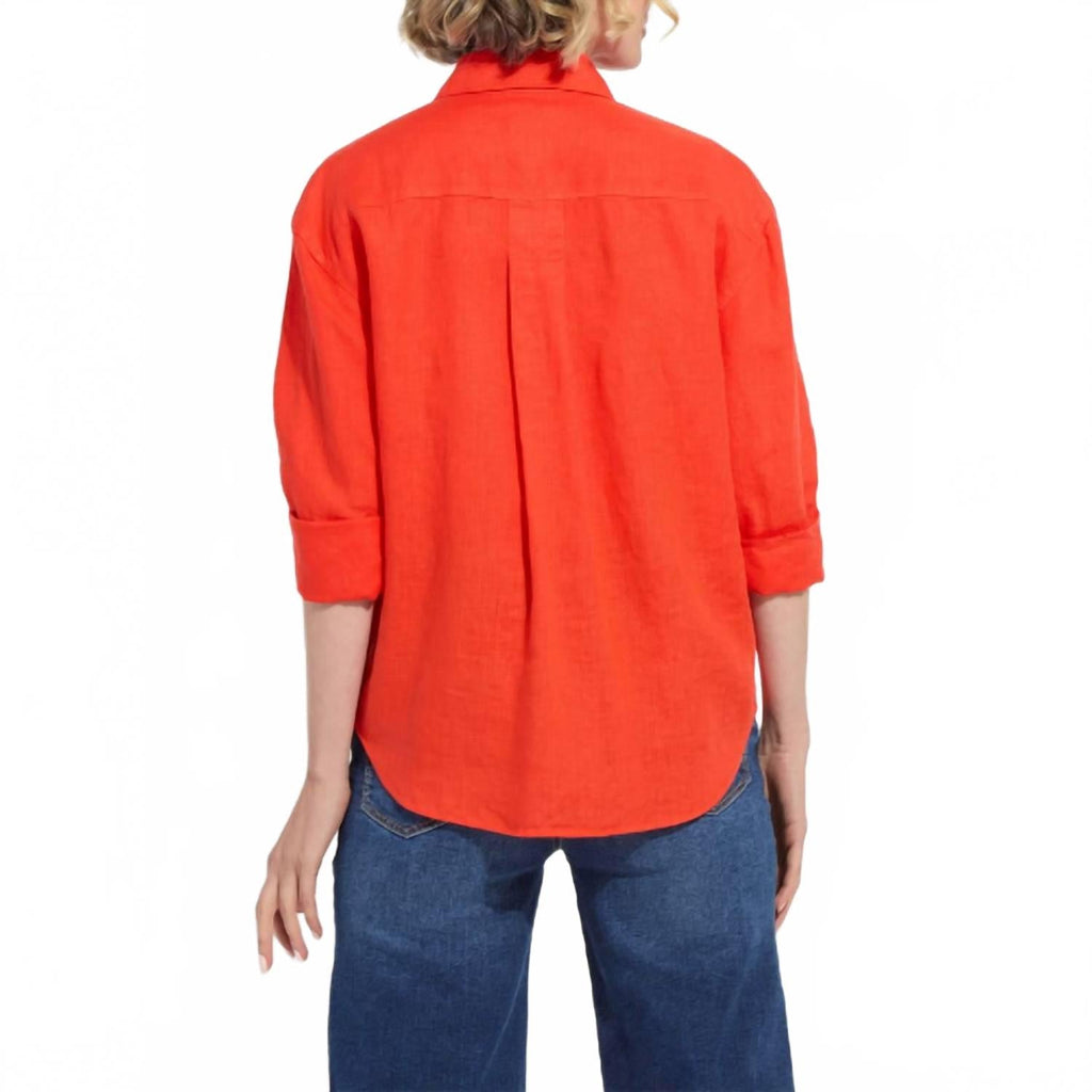 Rose Roll Tab Shirt In Red Kiss