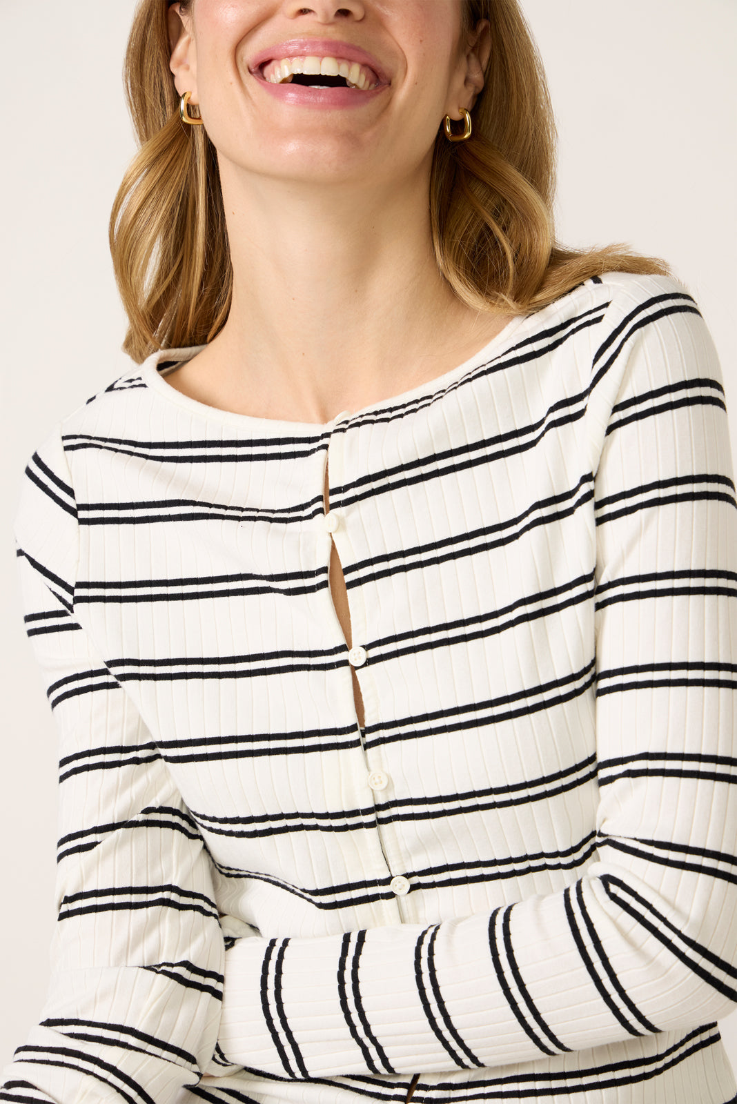 Women's Button Front Rib Top