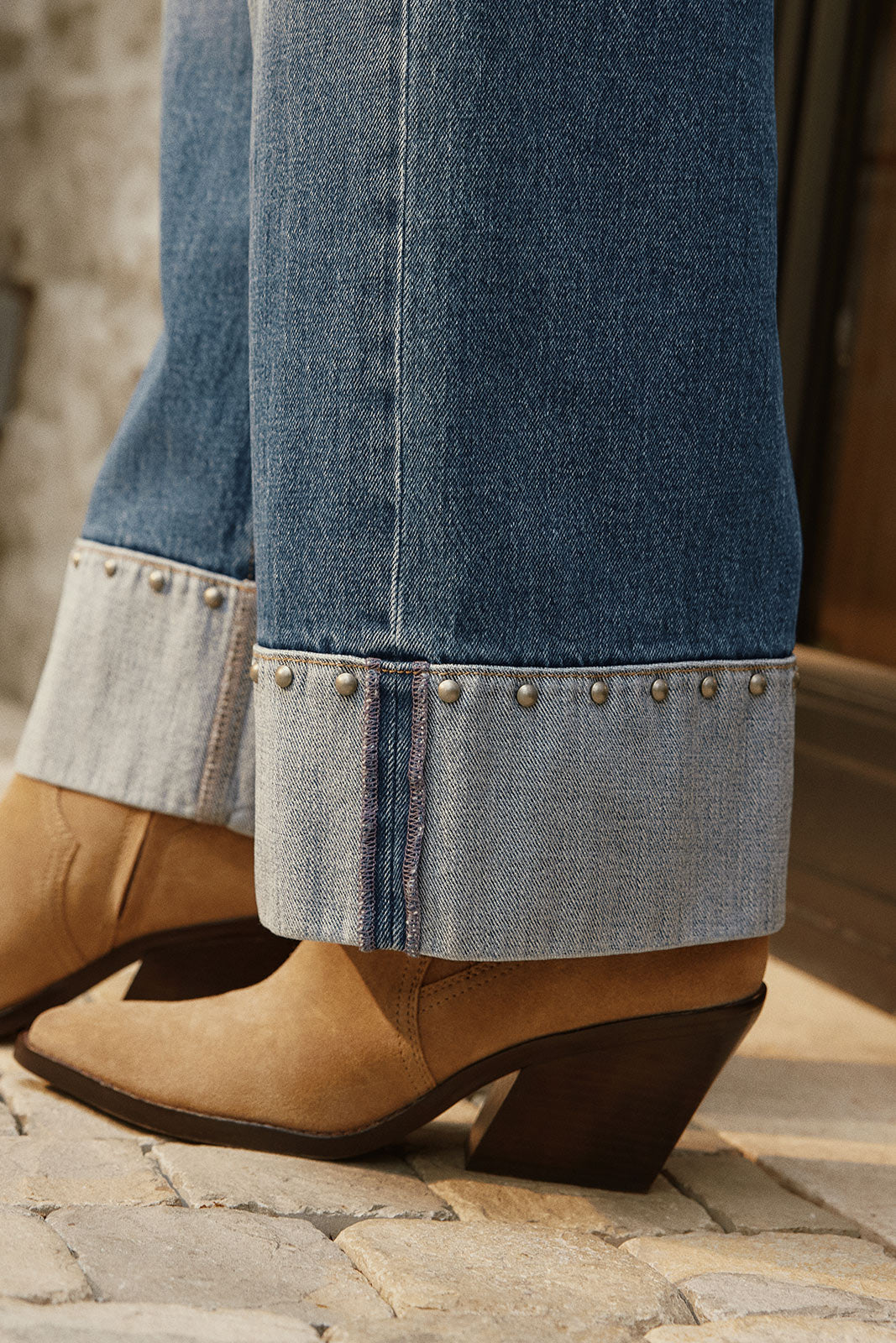 Women's Ever Vintage Hem w Studs Wide Leg Jean