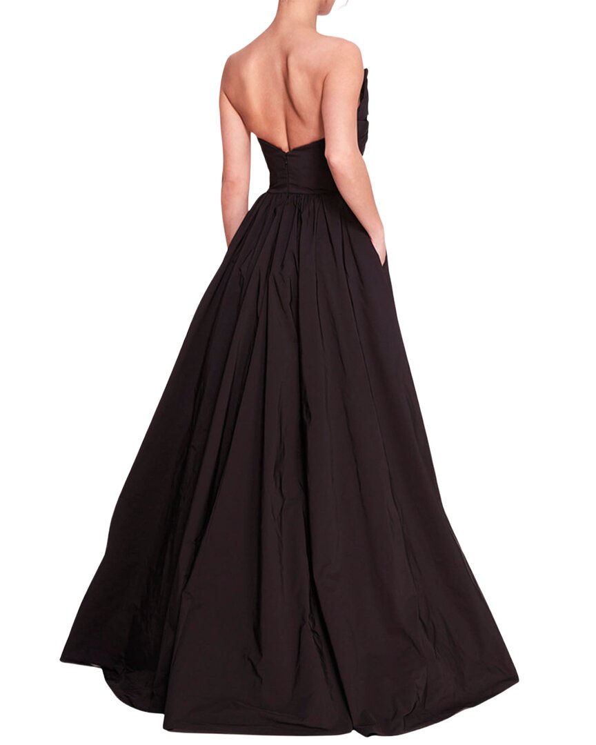 Marchesa Notte Pleated Taffeta Gown