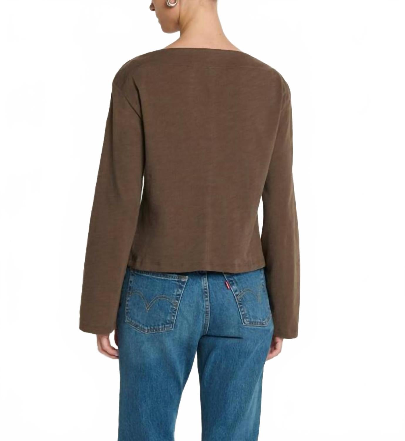 Rochelle Boatneck Tee In Espresso