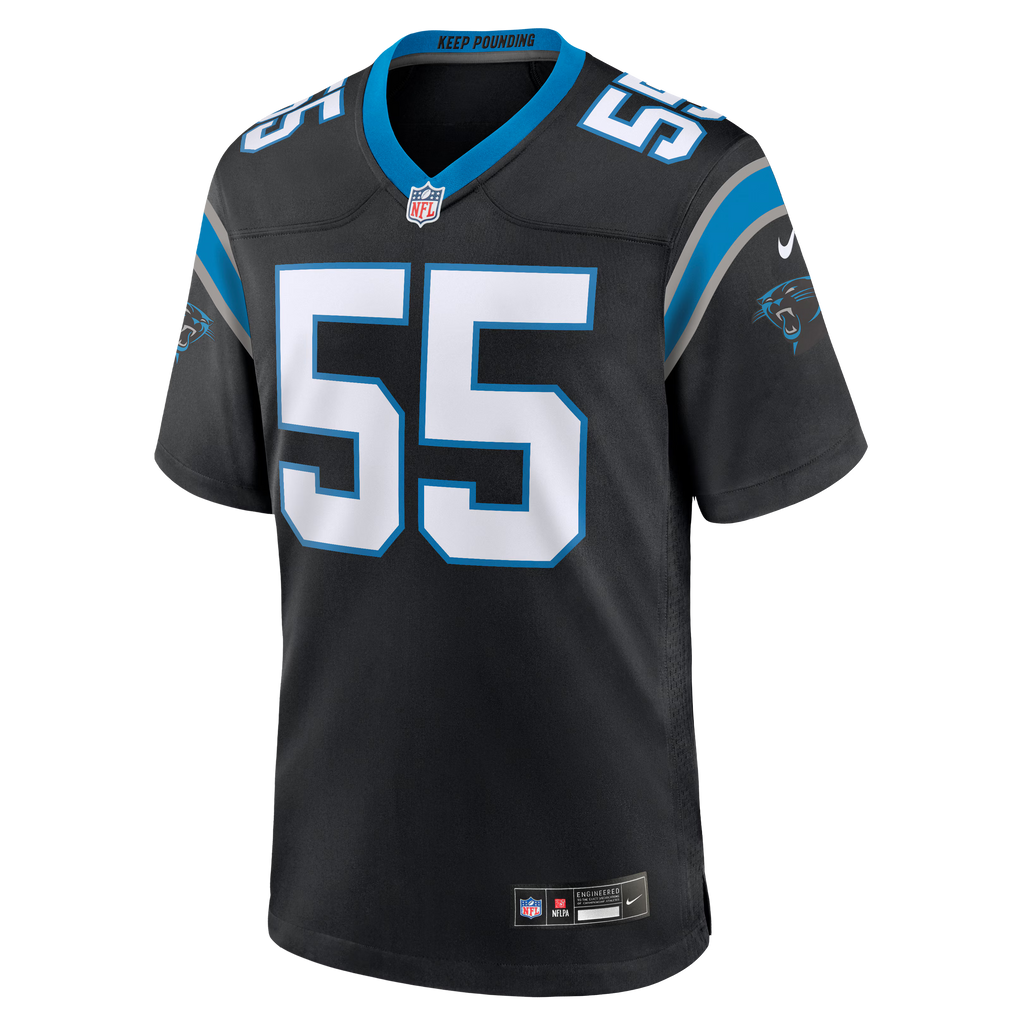 Carolina Panthers Maema Njongmeta Black Team Game Jersey