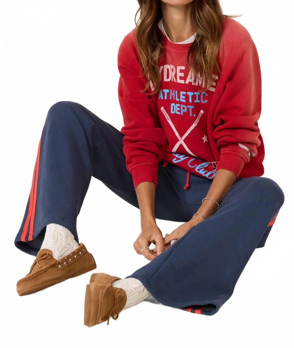 Hockey Club Vintage Raglan Sweatshirt In Red