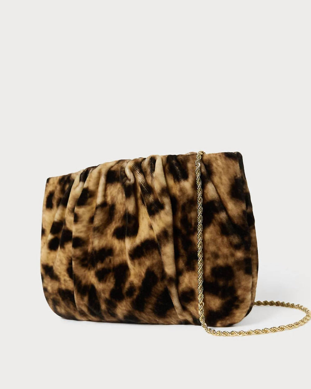 Women's Serena Gathered Velvet Clutch In Leopard