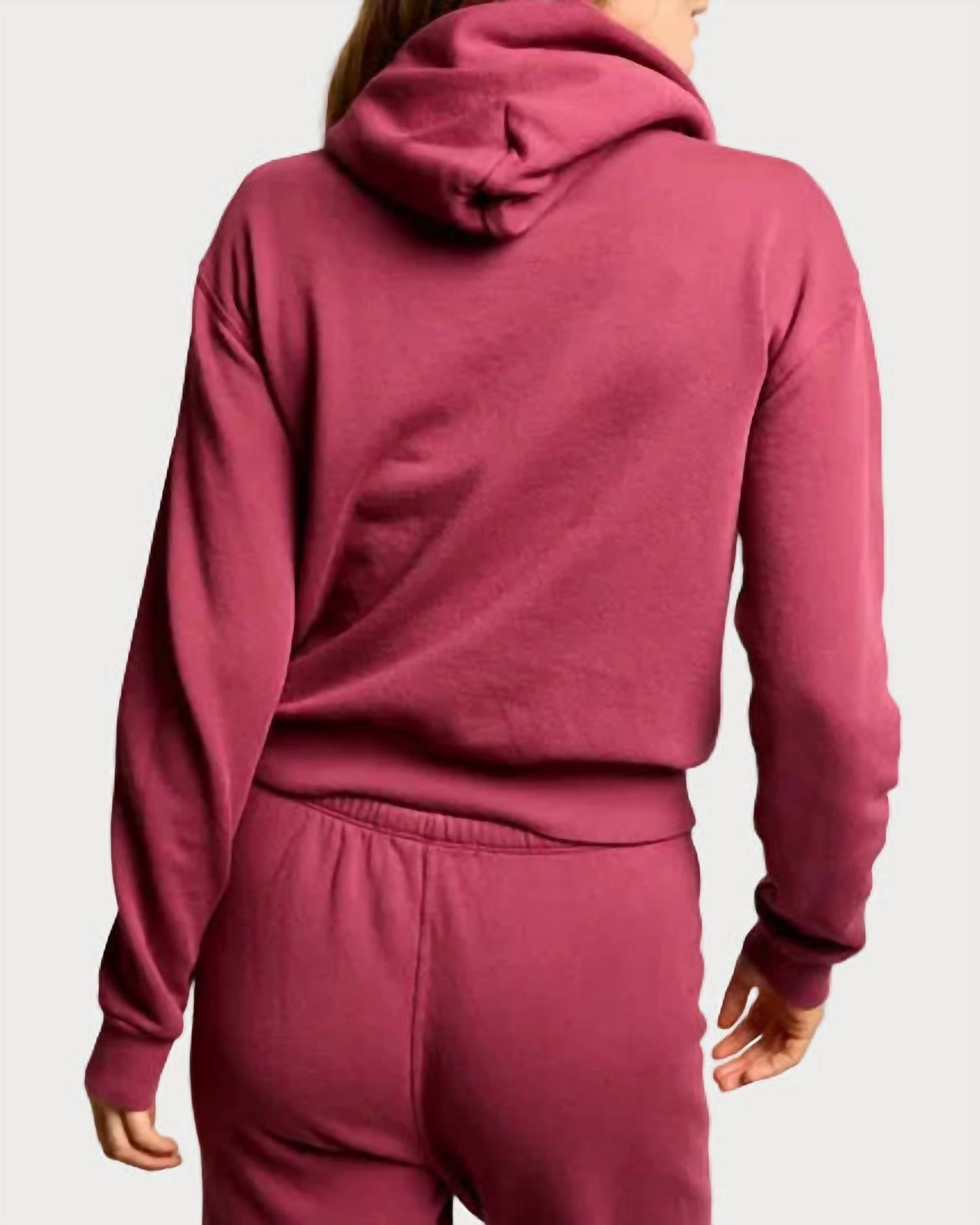 Heart Hoodie In Burgundy