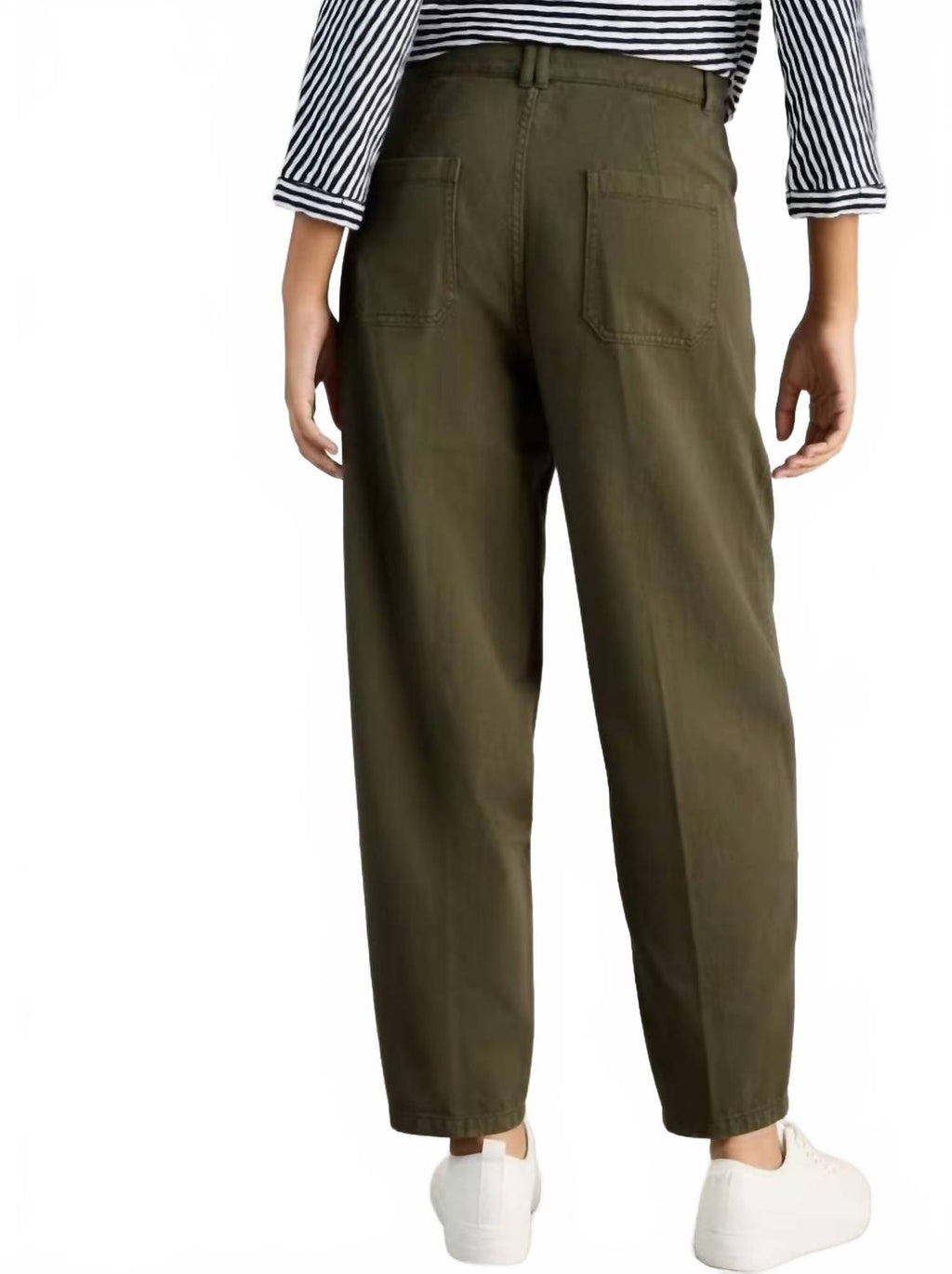 Aubrey Barrel Trousers In Khaki Green