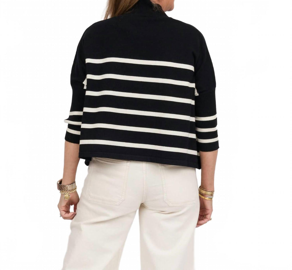 Aja Stripe Sweater In Black White