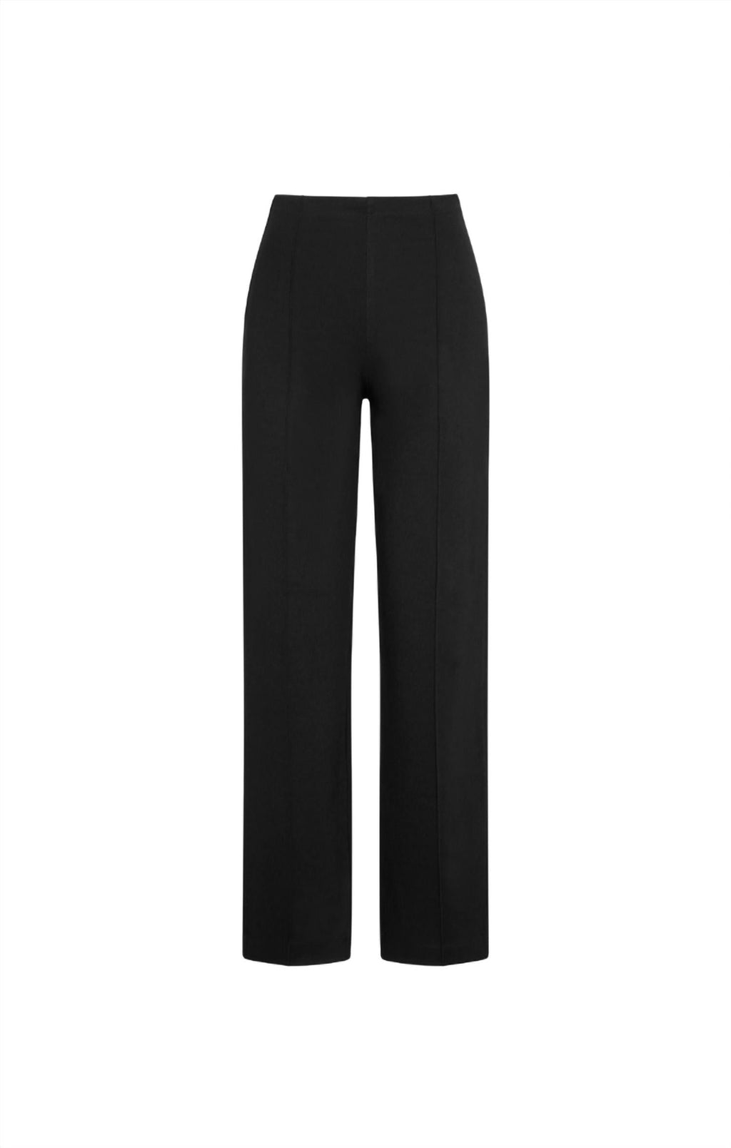 Ponte Knit Straightleg Pants In Black