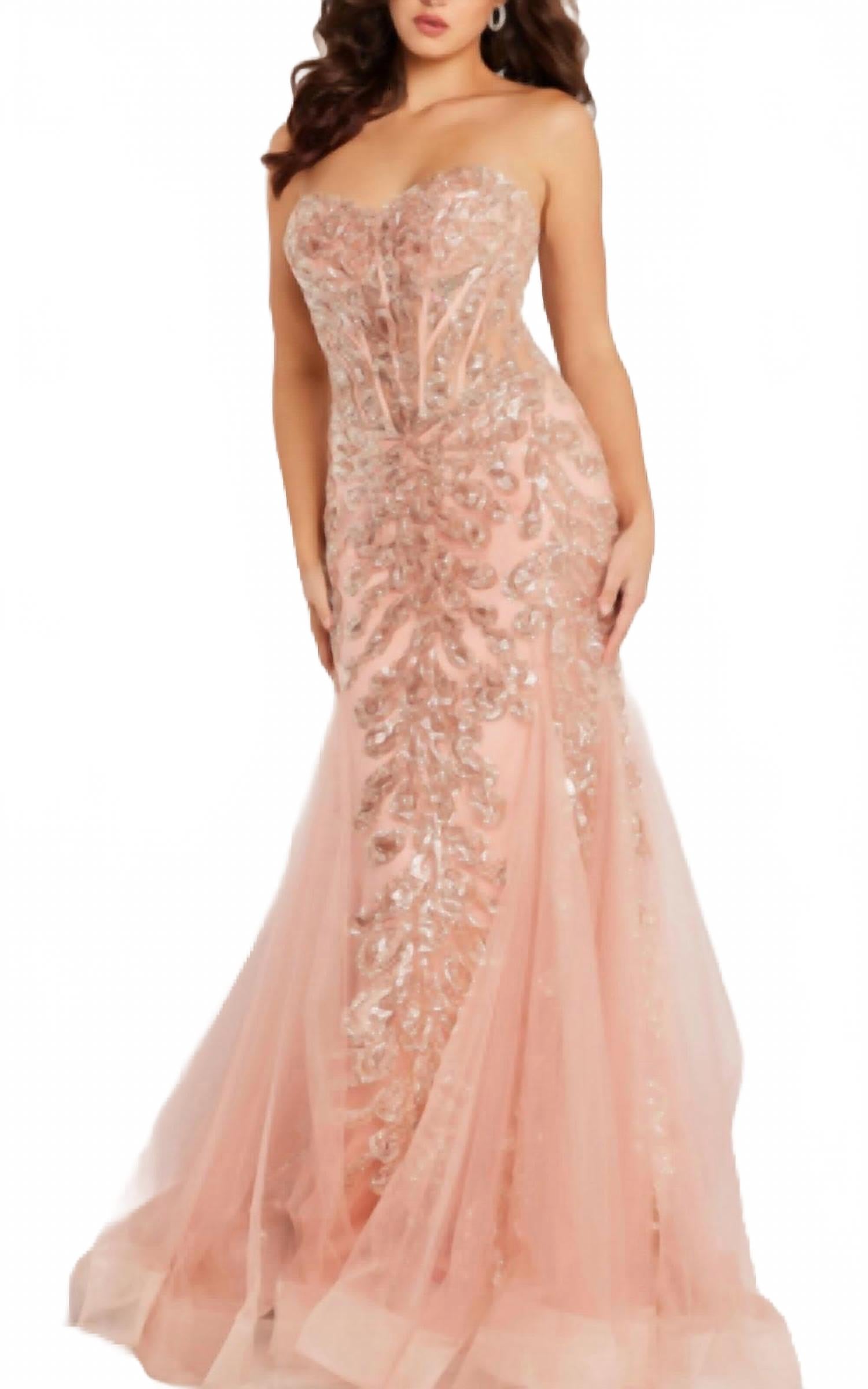 Sweetheart Neckline Embellished Dress In Blush