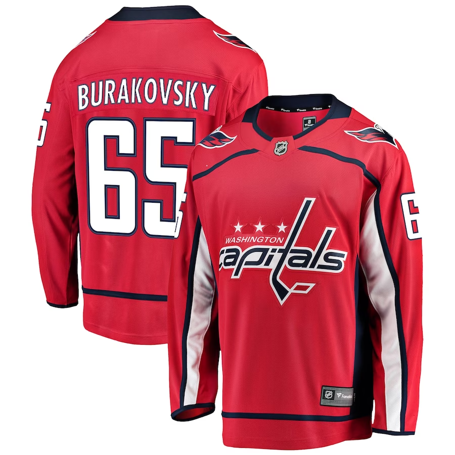 Men's Washington Capitals Andre Burakovsky #65 Red Breakaway Home Player jersey