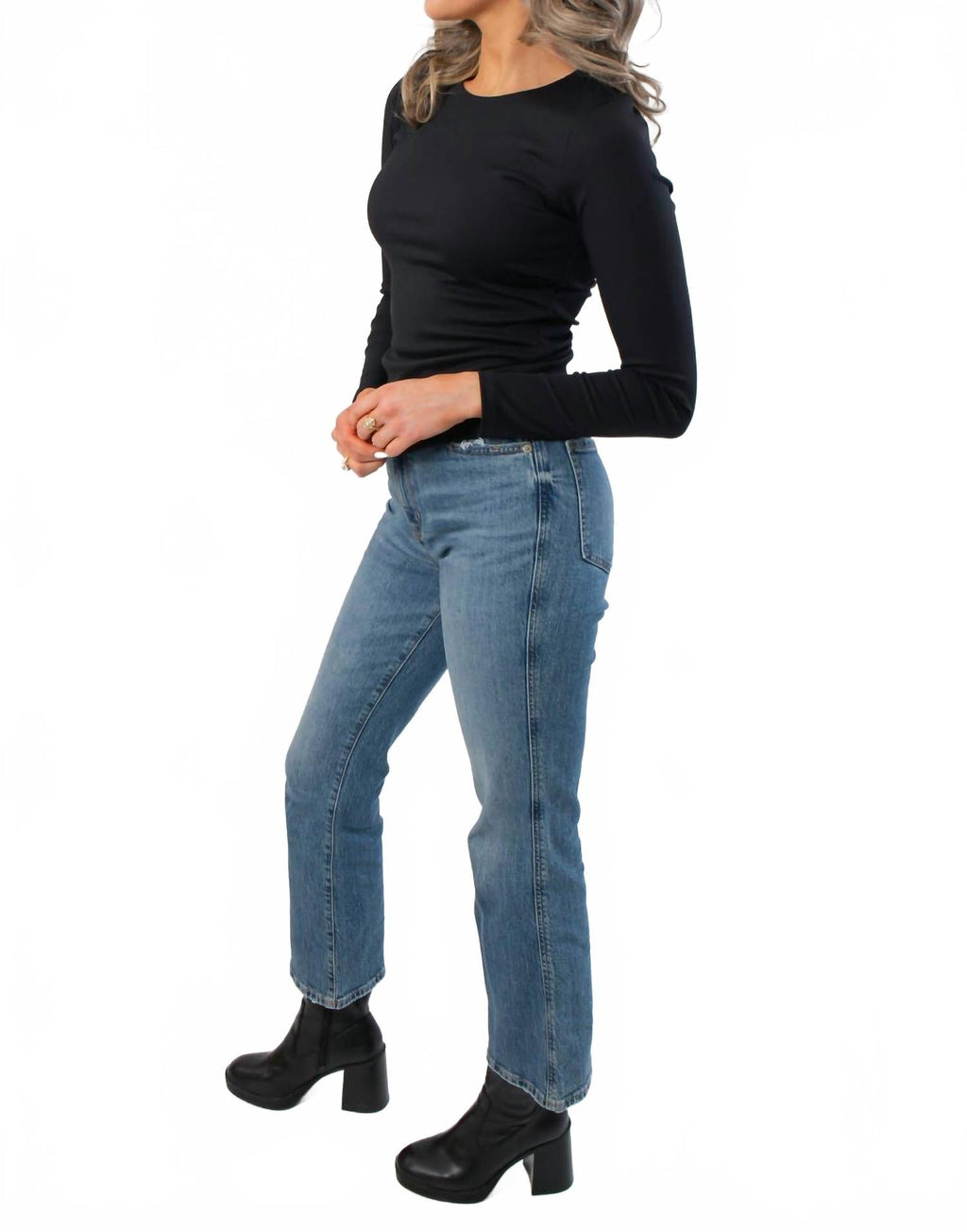 Roxi Ribbed Knit Top In Jet Black