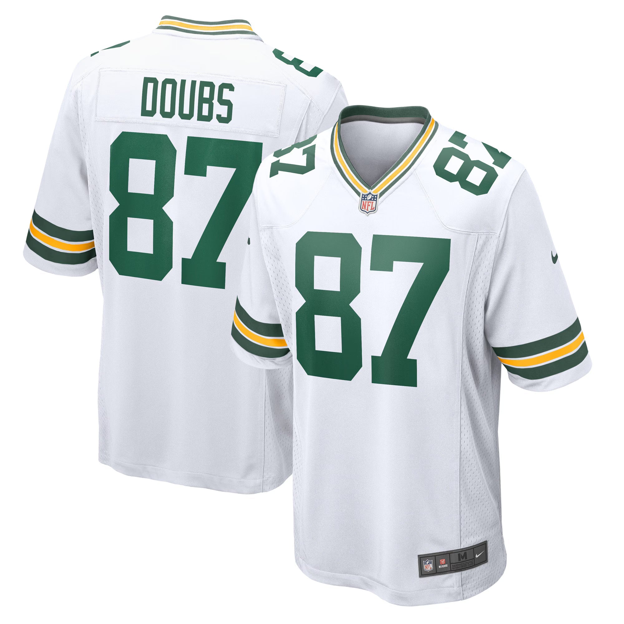 Green Bay Packers Romeo Doubs White Game Player Jersey